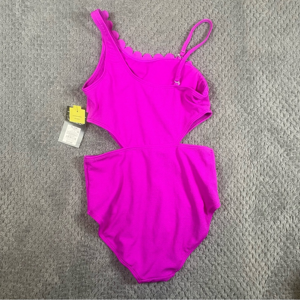 NWT Art Class Girls One Piece Bathing Suit Size XL (14) Pink Cut Outs - Picture 7 of 7